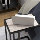 HOMCOM C Shape Side Table W/ Marble-Effect Top, Grey