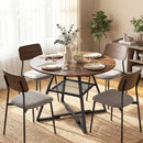 HOMCOM Round Dining Table For 4, 100 Cm Kitchen Table W/ Shelf, Rustic Brown