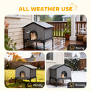 PawHut Outdoor Cat House, Feral Cat Shelter With Elevated Base, Grey