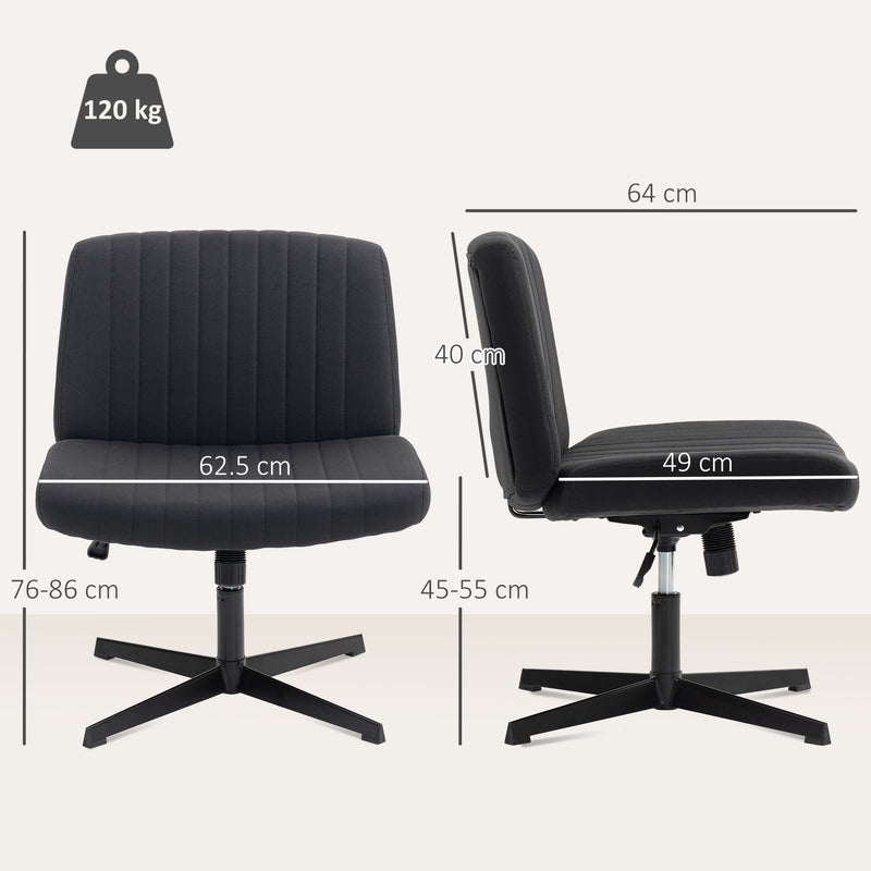 HOMCOM Linen Criss Cross Legged Office Chair with Tilt Function