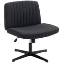 HOMCOM Linen Criss Cross Legged Office Chair with Tilt Function