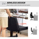HOMCOM Linen Criss Cross Legged Office Chair with Tilt Function