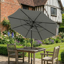 Outsunny Garden Parasol, Outdoor Umbrella With Tilt Function, Grey
