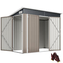 Outsunny Outdoor Storage Shed, 7.5 X 4.3ft Metal Garden Shed, Light Grey