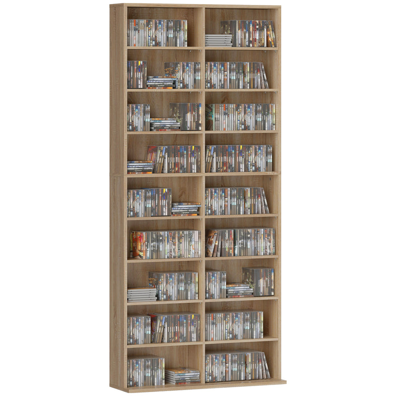 HOMCOM 640 CD Storage Unit 360 DVD Storage Tower W/ 18 Compartments