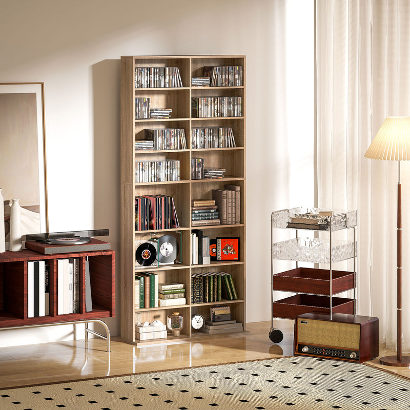 HOMCOM 640 CD Storage Unit 360 DVD Storage Tower W/ 18 Compartments