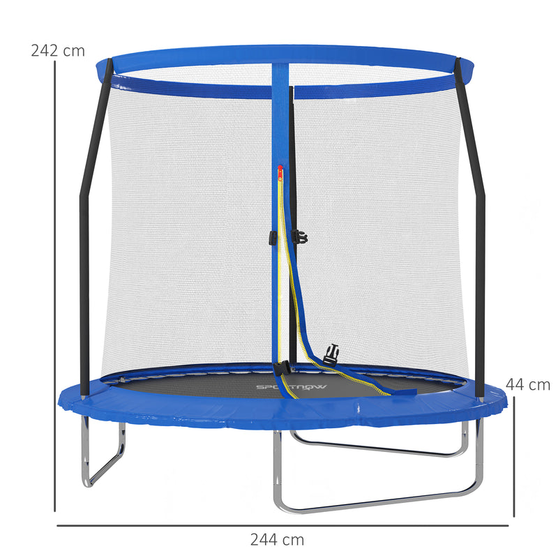 SPORTNOW Outdoor Trampoline with Safety Enclosure Net, Blue