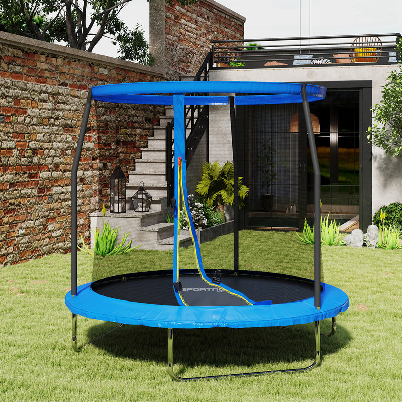 SPORTNOW Outdoor Trampoline with Safety Enclosure Net, Blue