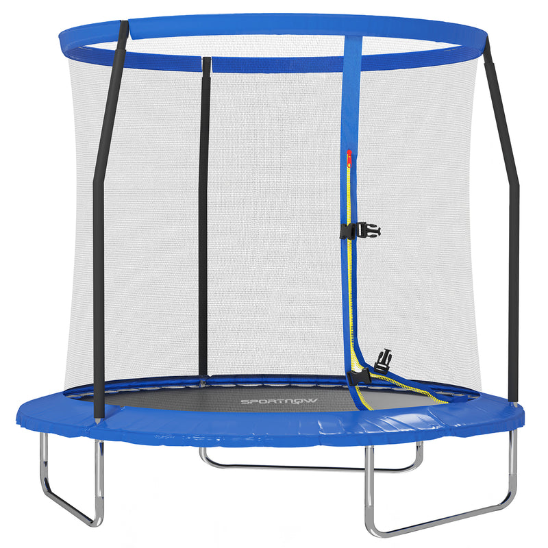 SPORTNOW Outdoor Trampoline with Safety Enclosure Net, Blue