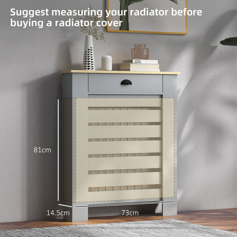 HOMCOM Radiator Cover with Drawer, Horizontal Slat