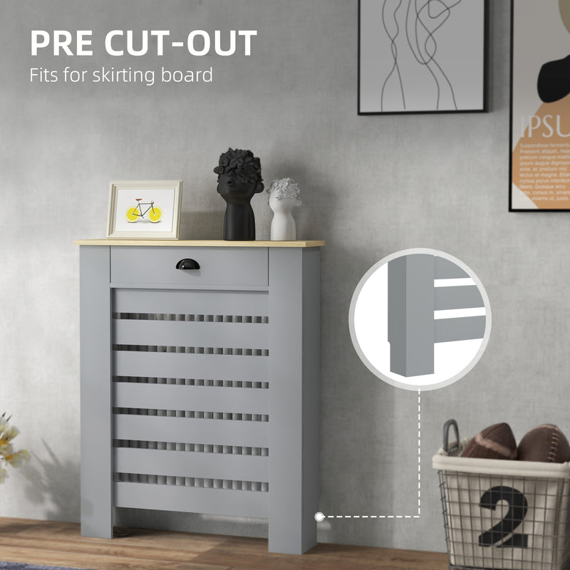 HOMCOM Radiator Cover with Drawer, Horizontal Slat