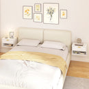 HOMCOM Floating Bedside Tables Set Of 2 With Fluted Drawer Open Shelf White