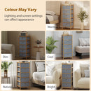 HOMCOM Chest of Drawers, 5 Drawers Dresser with Bamboo Frame, Light Grey