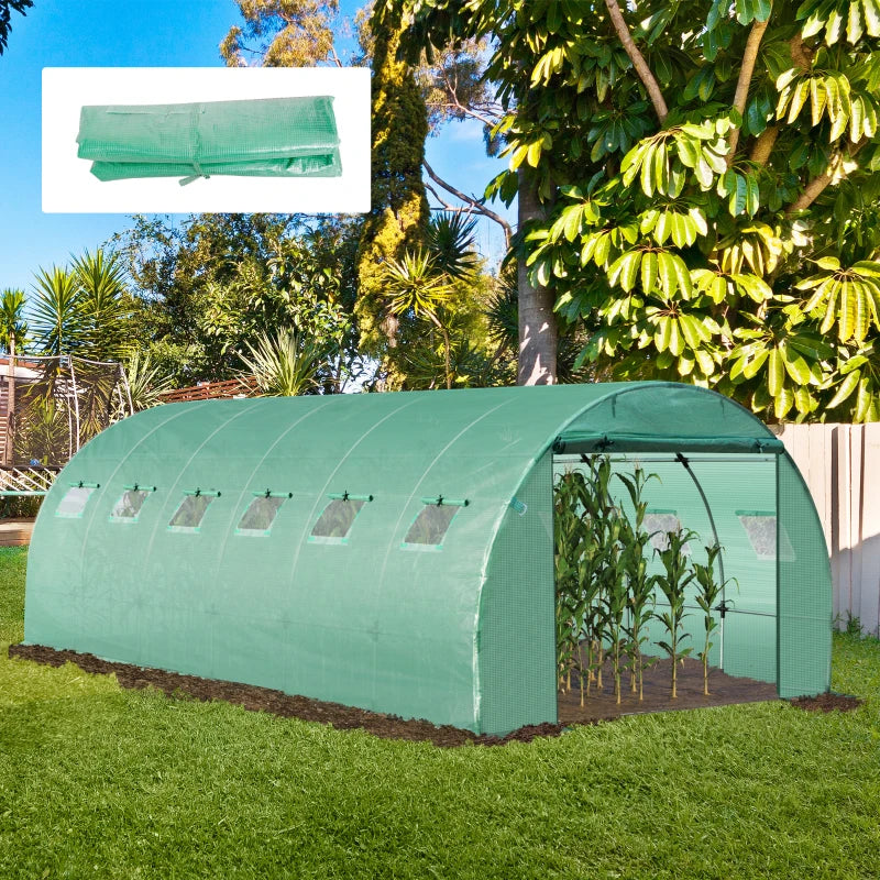 Outsunny Greenhouse Cover Replacement 6 x 3 x 2m - Green