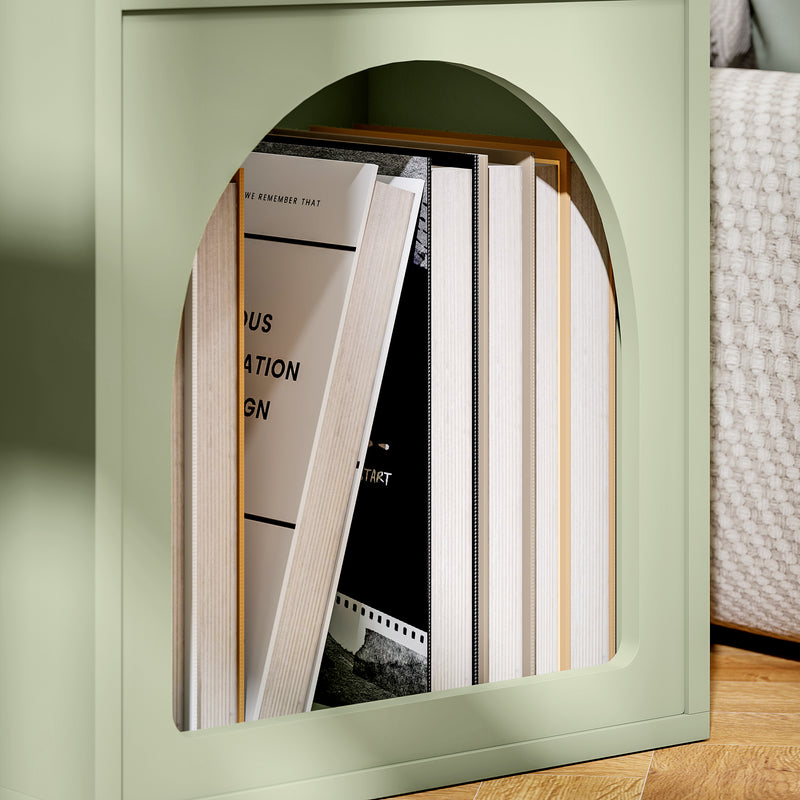 HOMCOM Bedside Table, Modern Bedside Cabinet For Bedroom