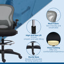 Vinsetto Draughtsman Chair Tall Office Chair W/ Adjustable Footrest, Dark Grey