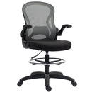 Vinsetto Draughtsman Chair Tall Office Chair W/ Adjustable Footrest, Dark Grey