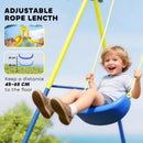 AIYAPLAY 4-in-1 Kids Swing Set With Swing, Basketball Hoop, Football Goal