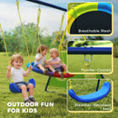 AIYAPLAY 4-in-1 Kids Swing Set With Swing, Basketball Hoop, Football Goal
