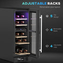 HOMCOM 16 Bottle Dual Zone Built-in Wine Cooler Fridge With Glass Door