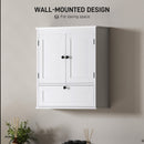 HOMCOM Bathroom Cabinet Wall Mounted with Adjustable Shelf, White
