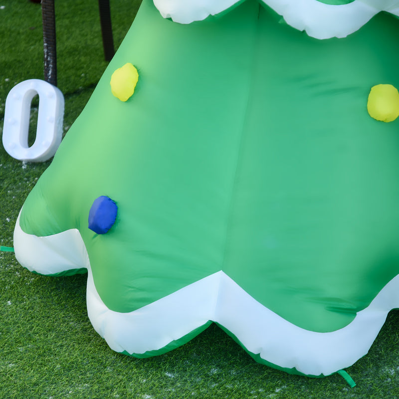 HOMCOM 2.43m Inflatable Christmas Tree & Santa Decoration w/ Flashing LED Lights