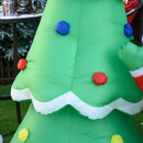 HOMCOM 2.43m Inflatable Christmas Tree & Santa Decoration w/ Flashing LED Lights