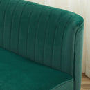 HOMCOM Velvet-Feel Double Sofa w/ Wood Frame Foam Padding High Back, Green