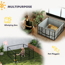 PawHut Whelping Box W/ Washable Whelping Pad, Wind-Resistant Cloth, Black