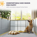 PawHut Whelping Box W/ Washable Whelping Pad, Wind-Resistant Cloth, Black