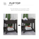 HOMCOM End Table, Narrow Side Table With Flip Top, Bottom Shelf