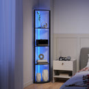 HOMCOM RGB LED Floor Lamp with Shelves and Remote Control for Living Room