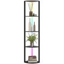HOMCOM RGB LED Floor Lamp with Shelves and Remote Control for Living Room