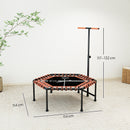 SPORTNOW 45" Fitness Trampoline with Adjustable Handle LED Lights