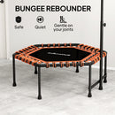SPORTNOW 45" Fitness Trampoline with Adjustable Handle LED Lights