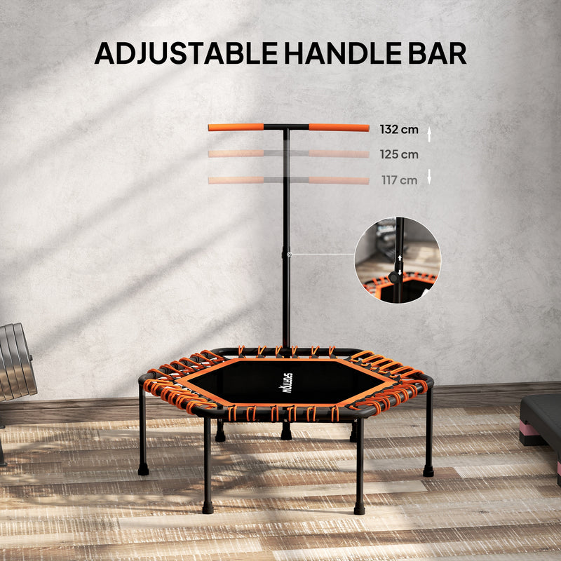 SPORTNOW 45" Fitness Trampoline with Adjustable Handle LED Lights