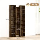HOMCOM Tall Bookshelf with 21 Compartments and 10 Adjustable Shelves, Brown
