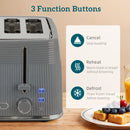 HOMCOM 4 Slice Electric Toaster with 7 Browning Levels, 1860W, Grey