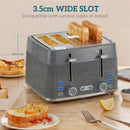 HOMCOM 4 Slice Electric Toaster with 7 Browning Levels, 1860W, Grey