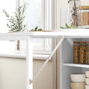 HOMCOM Folding Dining Table, Kitchen Table with Shelves White