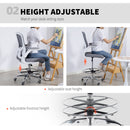 HOMCOM Ergonomic Tall Office Chair, 360 Degree Swivel Task Stool