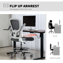 HOMCOM Ergonomic Tall Office Chair, 360 Degree Swivel Task Stool