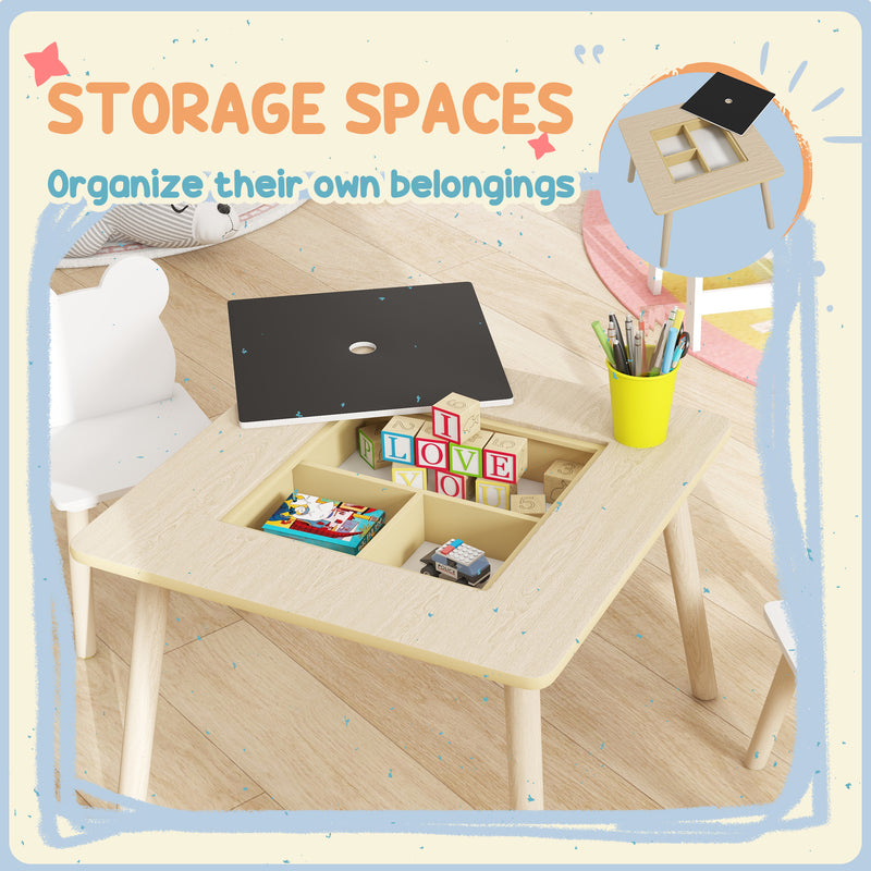 AIYAPLAY 3-Piece Toddler Table and Chairs Set for Nursery, Playroom