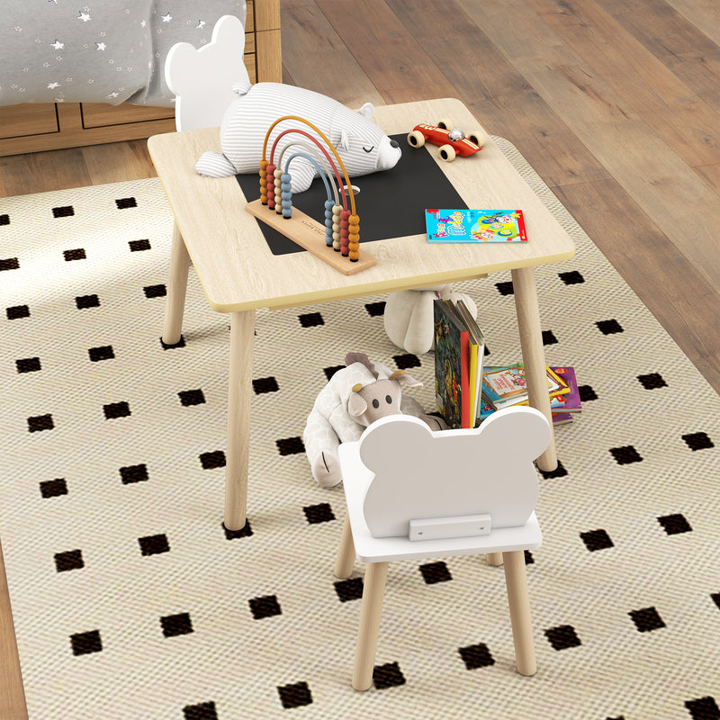 AIYAPLAY 3-Piece Toddler Table and Chairs Set for Nursery, Playroom