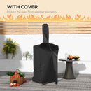 Outsunny Outdoor Pizza Oven Charcoal Grill With Rain Cover, Shelf And Wheels