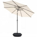 Outsunny 2.7 m Garden Parasol Umbrella with Cross Base, Sandbag, Cream White