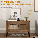 PawHut Cat Litter Box Enclosure w/ Tall Legs, Scratching Board, Dark Brown
