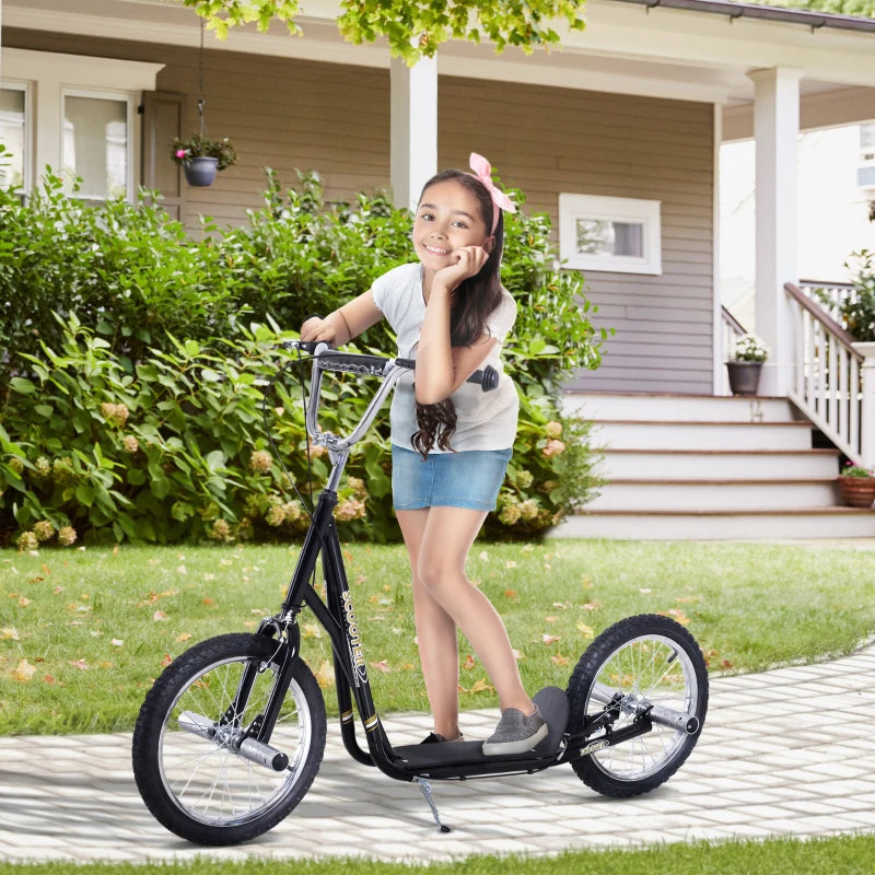 HOMCOM Teen Push Scooter Kids Children Stunt Scooter for 5+ Years - Black