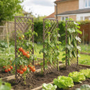 Outsunny Garden Arch, Wicker Trellis Support Frame With Flat Top, Natural