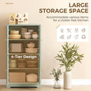 HOMCOM 110cm Kitchen Cupboard with 4 Arched Doors and 2 Adjustable Shelves